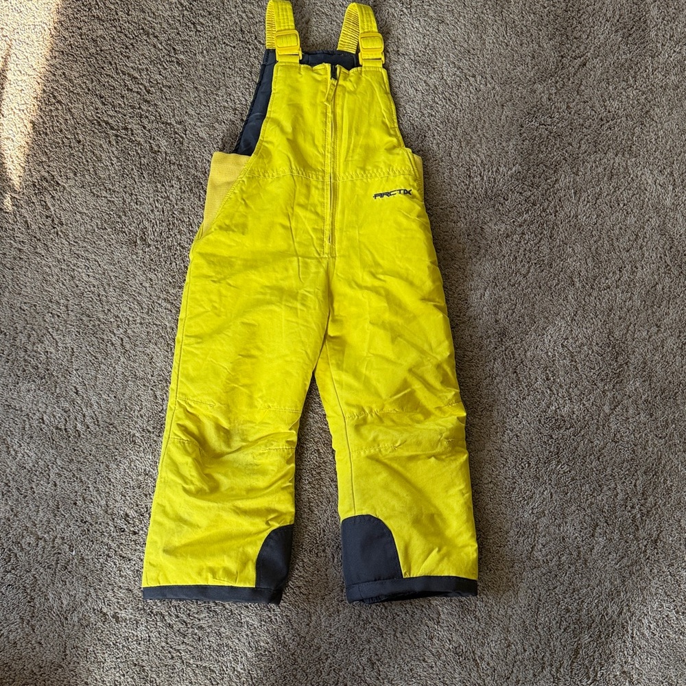 Arctix Kids Unisex Insulated Snow Bib Overalls  Yellow Overalls Size:4T.